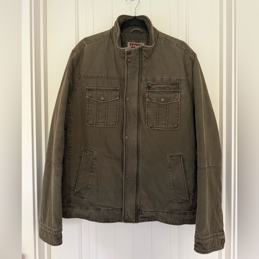 Levi's Mens Utility Workwear Jacket Olive Green